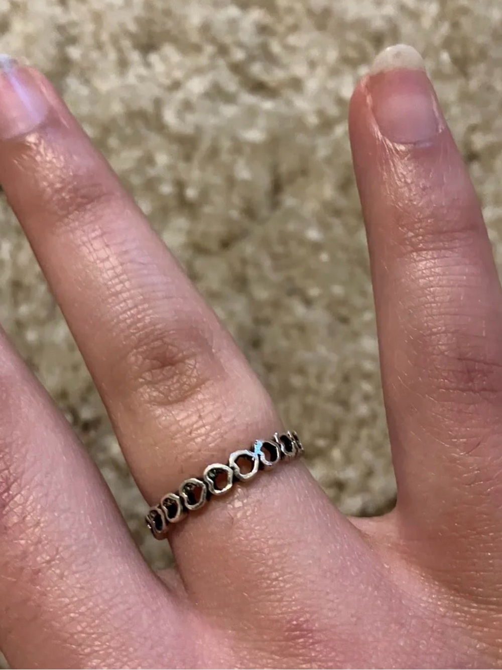 Delicate Band of Hearts Ring Linked Love Ring